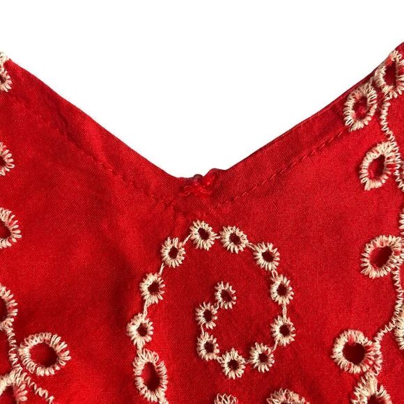 American Eagle Embroidered Tank, Red, Size XS - Picture 7 of 8